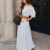 Falda midi con cintura doblada Falda midi con cintura doblada