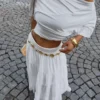 Falda midi con cintura doblada Falda midi con cintura doblada