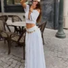 Falda midi con cintura doblada Falda midi con cintura doblada