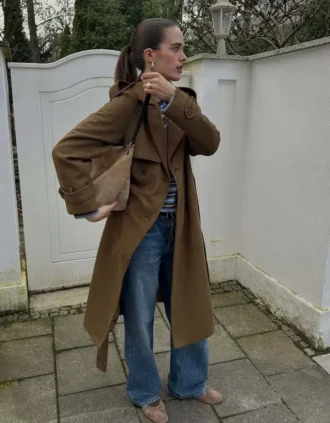 Gabardina de ante sintético