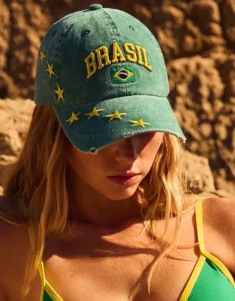 Gorra bordada de Brasil