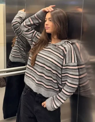 Jersey de cuello polo a rayas