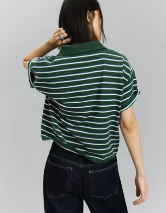 Jersey de cuello polo a rayas – Tops y bodies