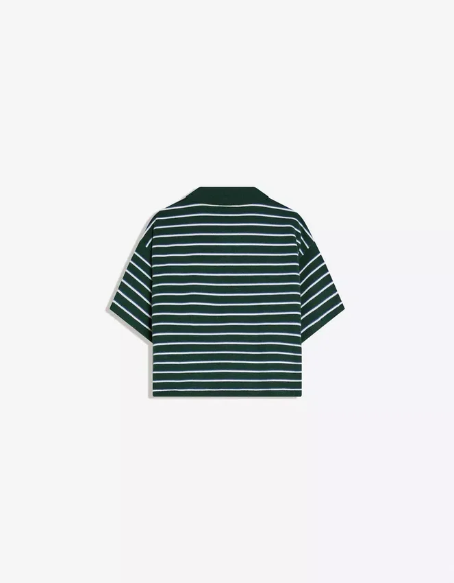 Jersey de cuello polo a rayas – Tops y bodies Jersey de cuello polo a rayas – Tops y bodies