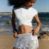Minifalda larga con lentejuelas Minifalda larga con lentejuelas