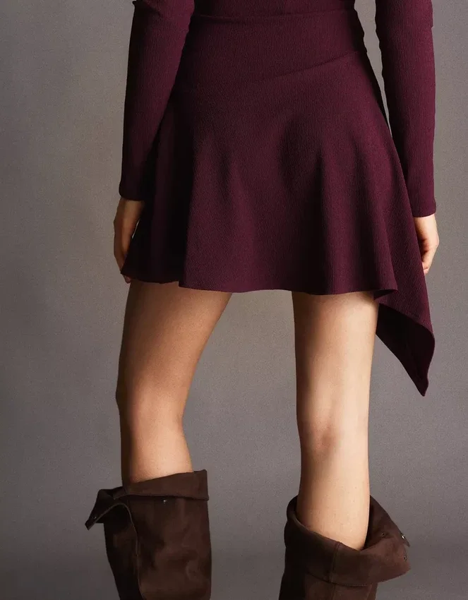 Minivestido asimétrico de manga larga con bajo acampanado – Vestidos y monos Minivestido asimétrico de manga larga con bajo acampanado – Vestidos y monos