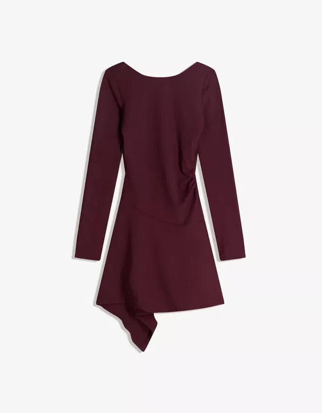 Minivestido asimétrico de manga larga con bajo acampanado – Vestidos y monos Minivestido asimétrico de manga larga con bajo acampanado – Vestidos y monos