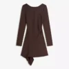 Minivestido asimétrico de manga larga con bajo acampanado – Vestidos y monos Minivestido asimétrico de manga larga con bajo acampanado – Vestidos y monos