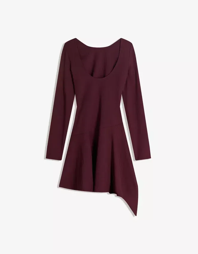 Minivestido asimétrico de manga larga con bajo acampanado – Vestidos y monos Minivestido asimétrico de manga larga con bajo acampanado – Vestidos y monos
