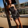 Minivestido bandeau de tul