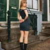 Minivestido de denim con hombros al aire – Vestidos y monos Minivestido de denim con hombros al aire – Vestidos y monos