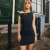 Minivestido de denim con hombros al aire – Vestidos y monos Minivestido de denim con hombros al aire – Vestidos y monos