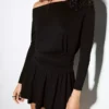 Minivestido de manga larga con fajín Minivestido de manga larga con fajín