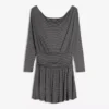 Minivestido de manga larga con fajín Minivestido de manga larga con fajín