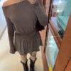 Minivestido de manga larga con fajín – Vestidos y monos Minivestido de manga larga con fajín – Vestidos y monos