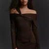 Minivestido de tul de manga larga con nudos – Vestidos y monos Minivestido de tul de manga larga con nudos – Vestidos y monos