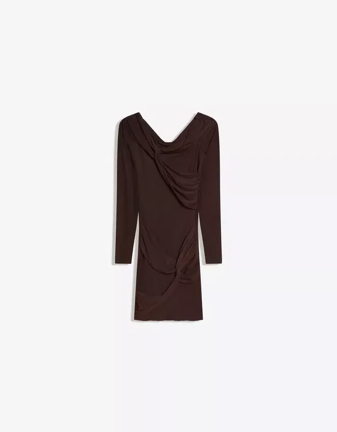 Minivestido de tul de manga larga con nudos – Vestidos y monos Minivestido de tul de manga larga con nudos – Vestidos y monos
