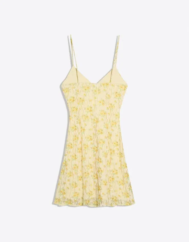 Minivestido floral de encaje Minivestido floral de encaje