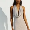 Minivestido halter con lentejuelas