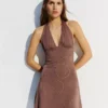 Minivestido halter con tachuelas Minivestido halter con tachuelas