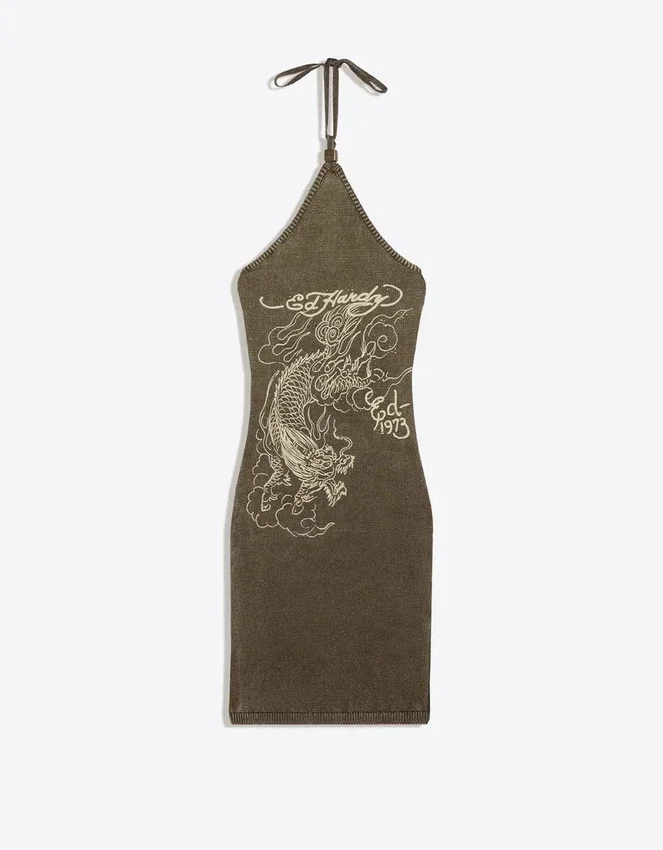 Minivestido halter Ed Hardy X Bershka Minivestido halter Ed Hardy X Bershka