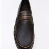 Mocasines fruncidos con detalle cepillado – Zapatos de vestir