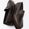 Mocasines fruncidos con detalle cepillado – Zapatos de vestir