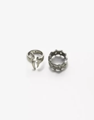 Pack de 2 anillos de acero – Accesorios – Hombre Pack de 2 anillos de acero – Accesorios – Hombre