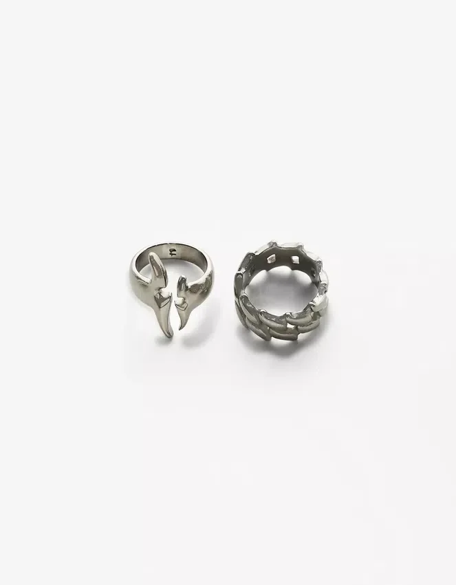 Pack de 2 anillos de acero – Accesorios – Hombre Pack de 2 anillos de acero – Accesorios – Hombre