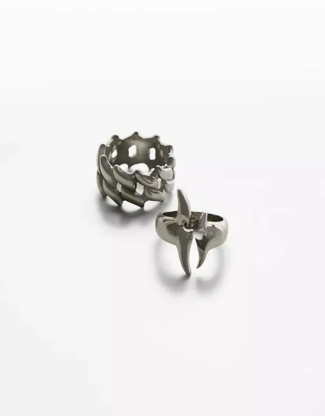 Pack de 2 anillos de acero – Accesorios – Hombre Pack de 2 anillos de acero – Accesorios – Hombre