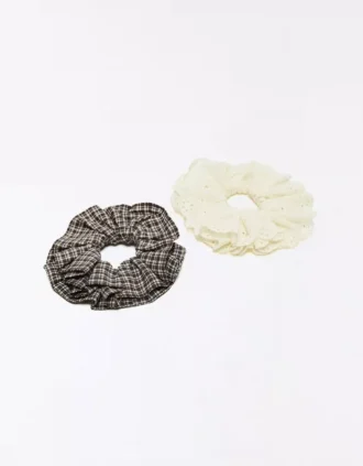 Pack de 2 gomas para el pelo con bordado suizo Pack de 2 gomas para el pelo con bordado suizo