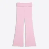 Pantalones acampanados técnicos con cintura remangada Pantalones acampanados técnicos con cintura remangada
