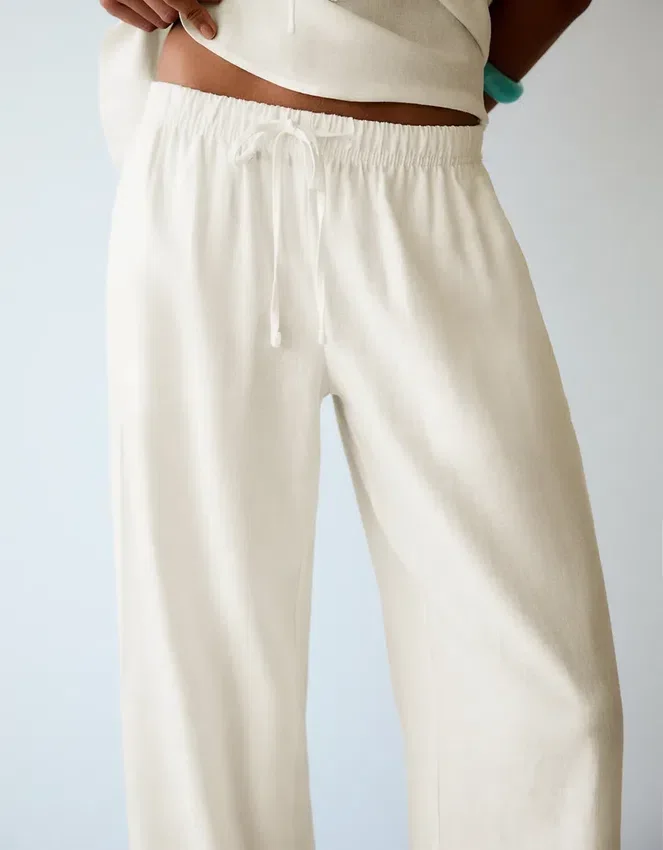 Pantalones con cintura elástica – Pantalones – Mujer Pantalones con cintura elástica – Pantalones – Mujer