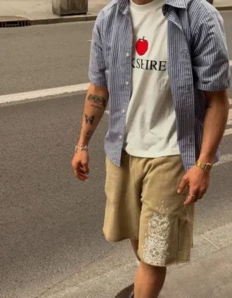 Pantalones cortos con efecto lavado Aries X Bershka Pantalones cortos con efecto lavado Aries X Bershka