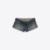 Pantalones cortos de Denim con cintura doblada Pantalones cortos de Denim con cintura doblada
