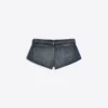 Pantalones cortos de Denim con cintura doblada Pantalones cortos de Denim con cintura doblada