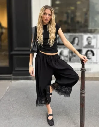Pantalones cortos de encaje con entrepierna baja – #Bershkastyle – Mujer