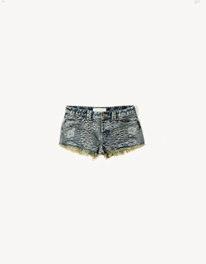 Pantalones cortos de talle bajo Aries X Bershka – #Bershkastyle – Mujer Pantalones cortos de talle bajo Aries X Bershka – #Bershkastyle – Mujer