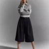 Pantalones cortos tipo culotte a rayas
