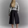 Pantalones cortos tipo culotte a rayas