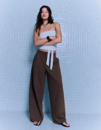 Pantalones de doble tejido Voluminous – Pantalones