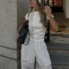 Pantalones de encaje de tiro bajo Pantalones de encaje de tiro bajo