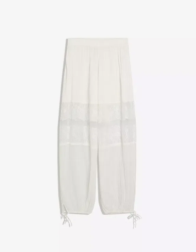 Pantalones de encaje de tiro bajo Pantalones de encaje de tiro bajo