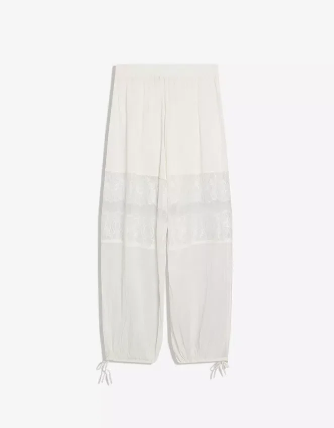 Pantalones de encaje de tiro bajo Pantalones de encaje de tiro bajo