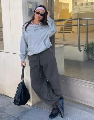 Pantalones de felpa con cordones