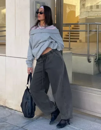 Pantalones de felpa con cordones