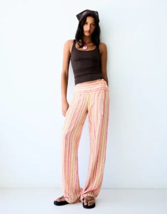 Pantalones de lino a rayas