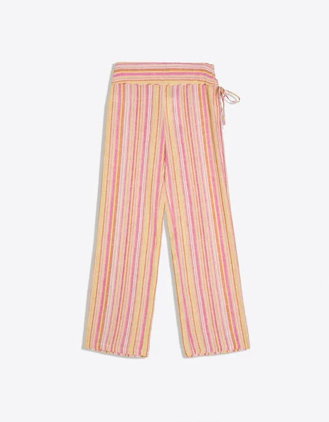 Pantalones de lino a rayas Pantalones de lino a rayas