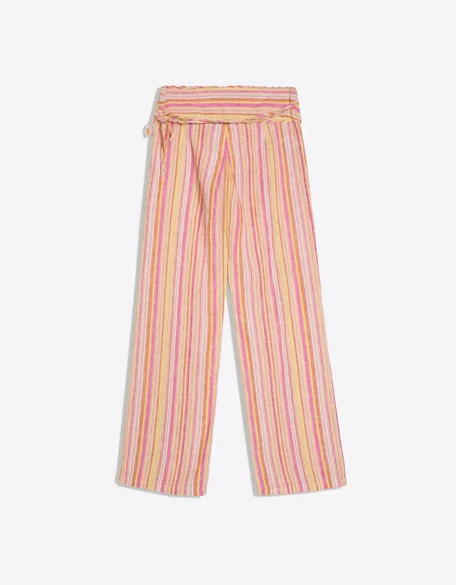 Pantalones de lino a rayas Pantalones de lino a rayas