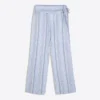 Pantalones de mezcla de lino a rayas